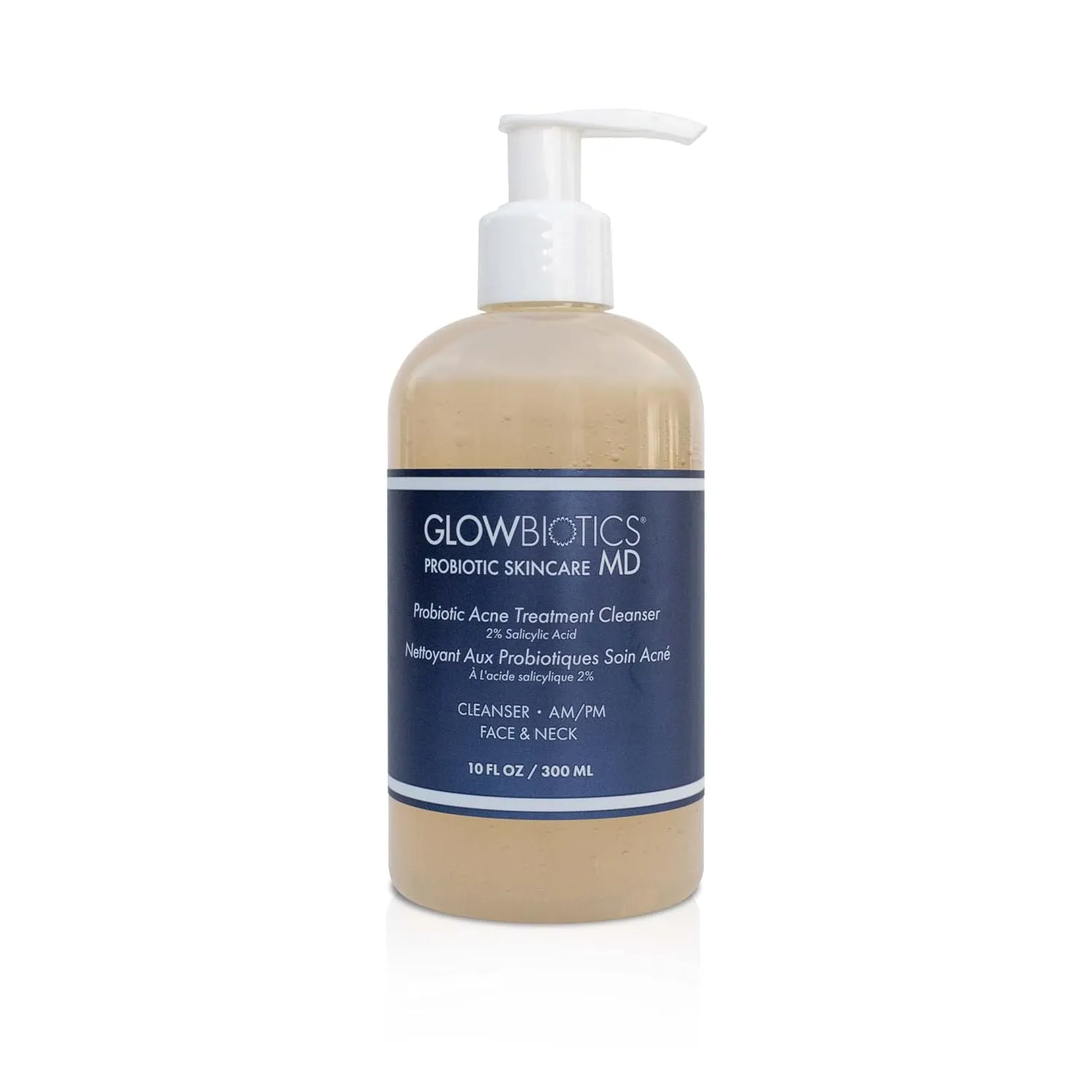 Glowbiotics Probiotic Acne Treatment Cleanser: Foaming Face Wash, Salicylic Acid Acne Control, Oily Skin Solution with Ceramides & Niacinamide, 10 Fl Oz