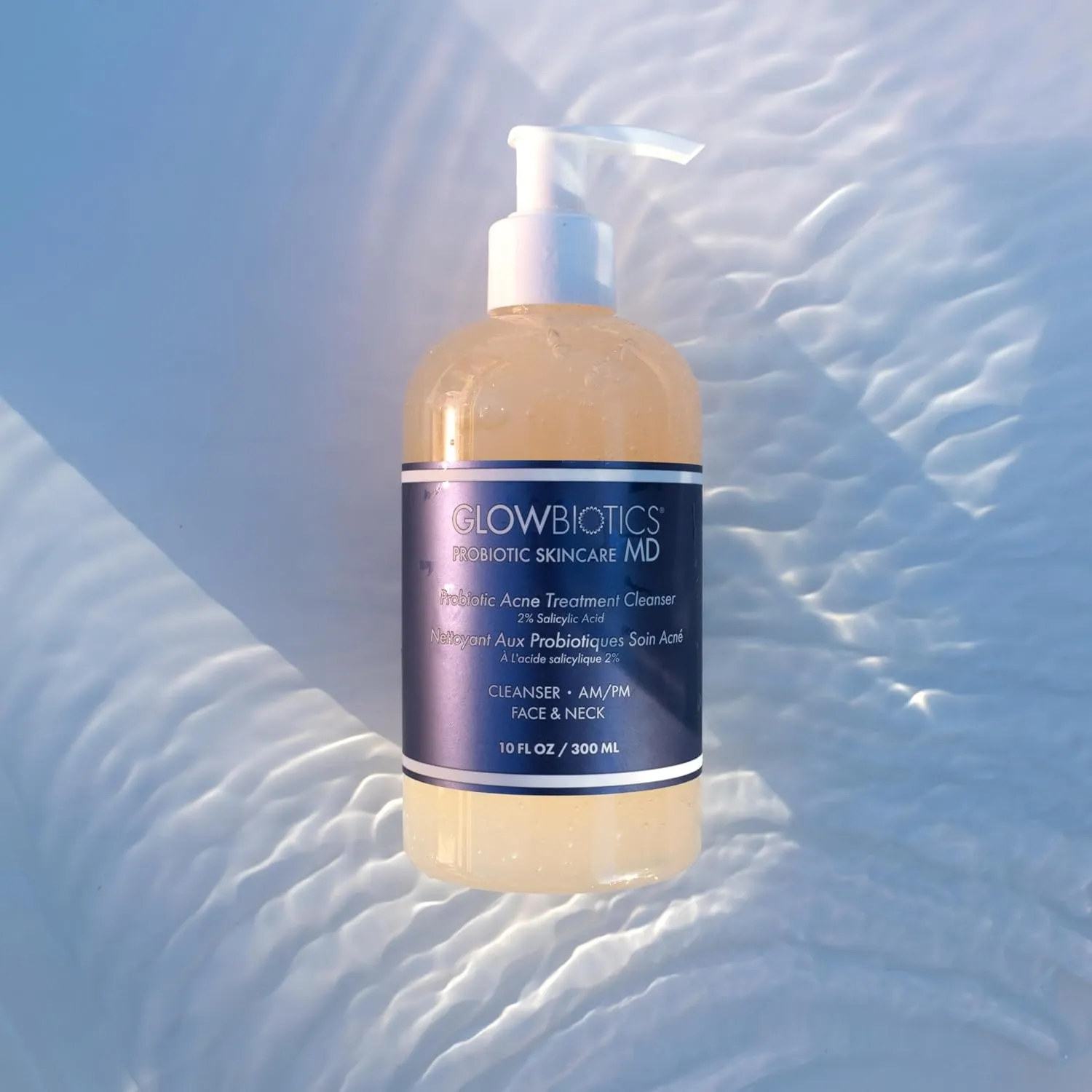 Glowbiotics Probiotic Acne Treatment Cleanser: Foaming Face Wash, Salicylic Acid Acne Control, Oily Skin Solution with Ceramides & Niacinamide, 10 Fl Oz