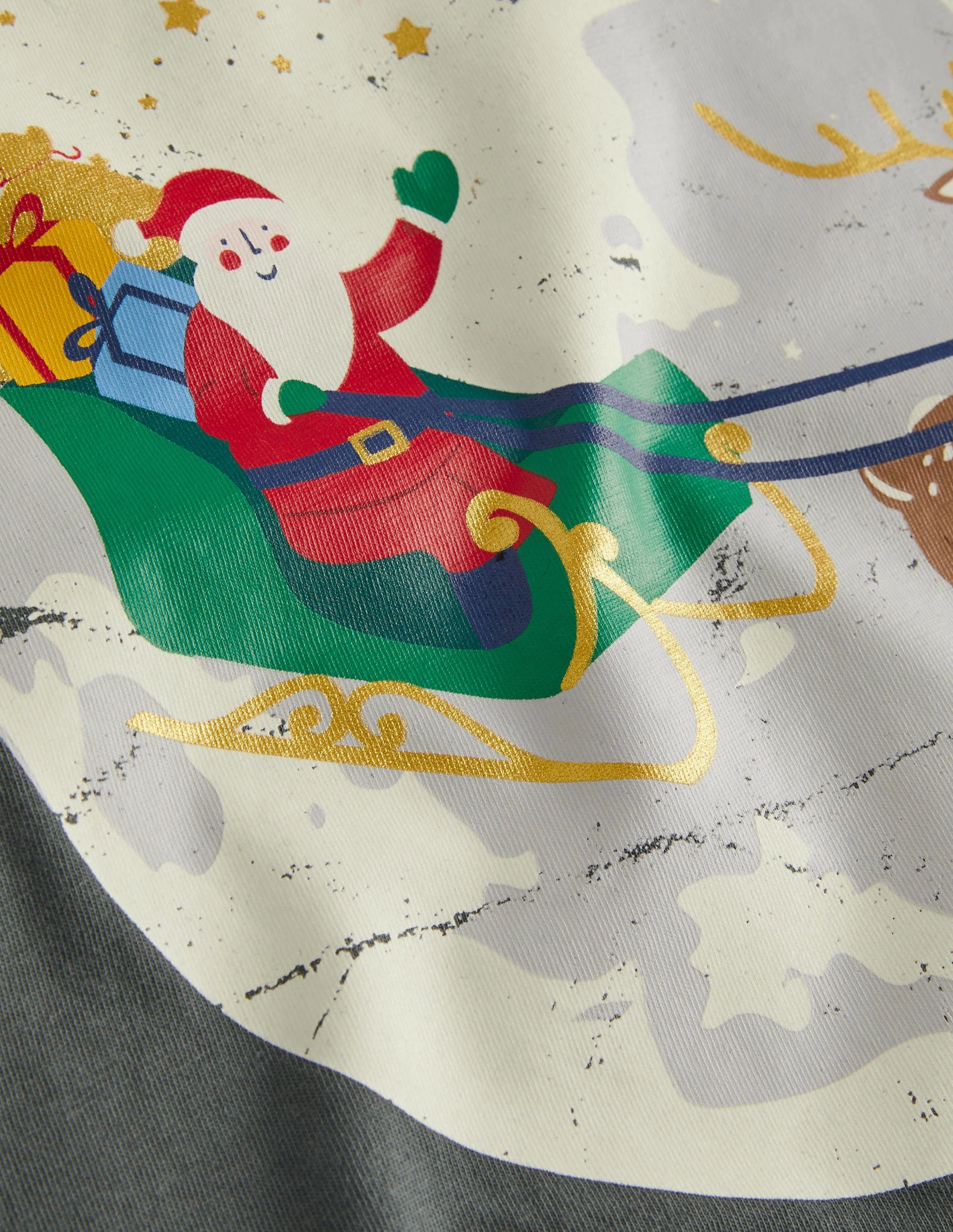 Glowing Festive T-shirt-Charcoal Grey Moon
