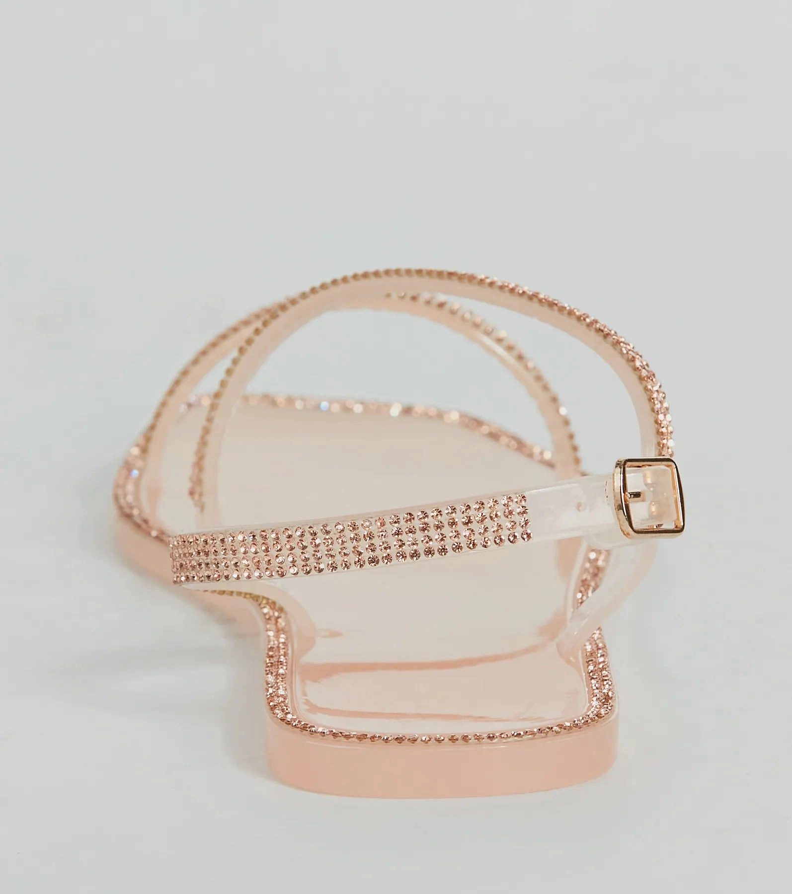 Glowing Up Rhinestone Flat Jelly Sandals