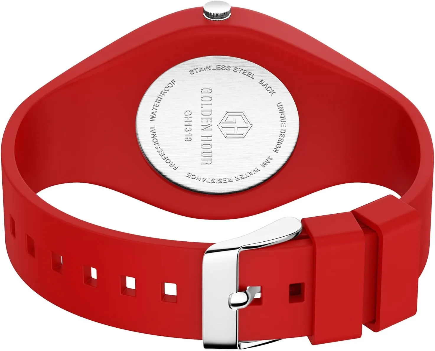 GOLDEN HOUR Waterproof Sports Analog Unisex Watches for Nurse Medical Professionals, Students - Military Time Glowing Easy to Read Dial, Jelly Silicone Strap
