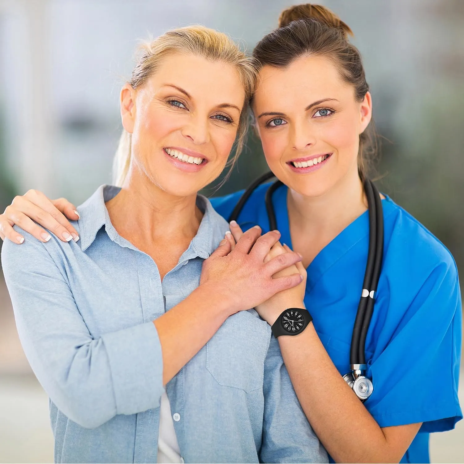 GOLDEN HOUR Waterproof Sports Analog Unisex Watches for Nurse Medical Professionals, Students - Military Time Glowing Easy to Read Dial, Jelly Silicone Strap