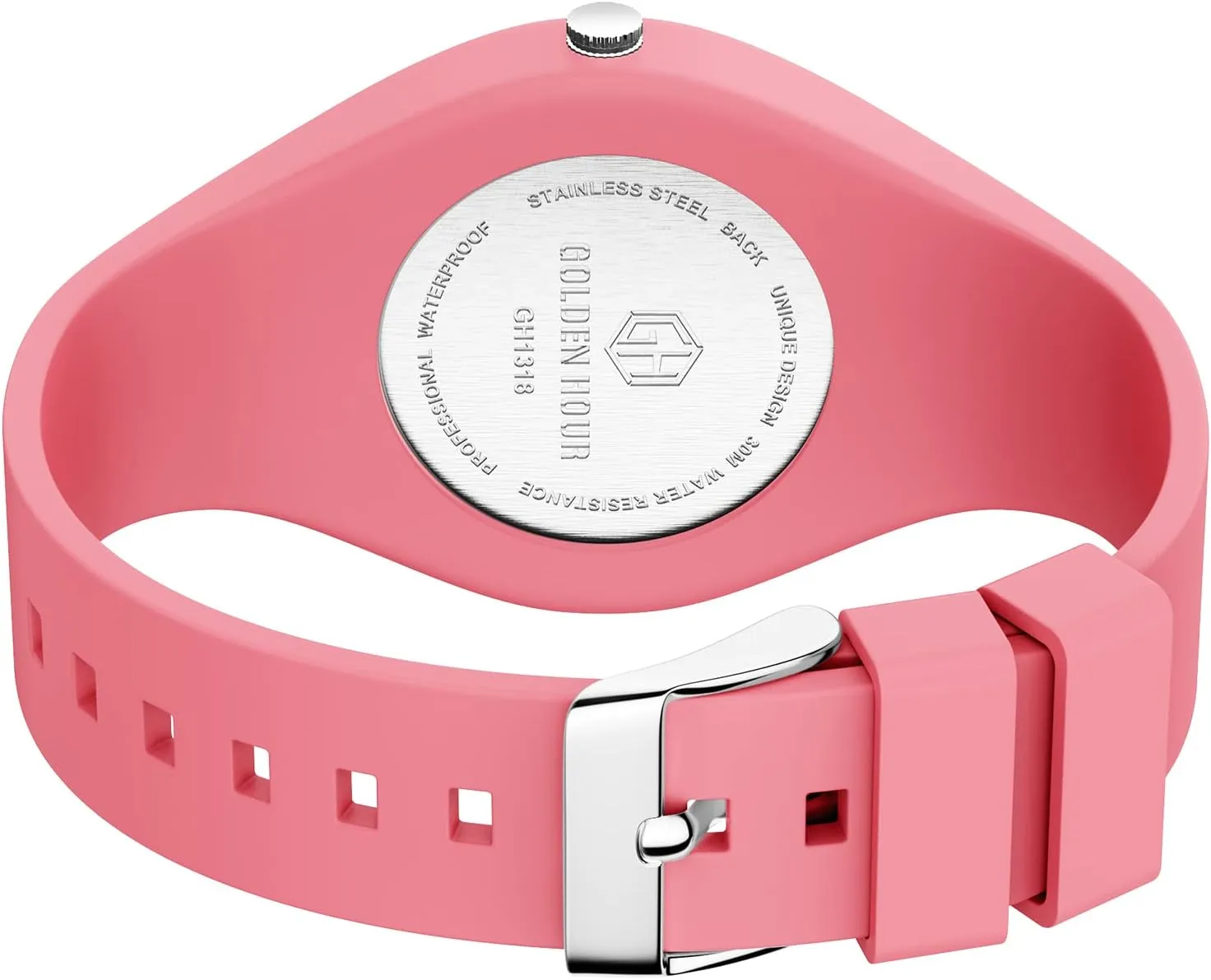 GOLDEN HOUR Waterproof Sports Analog Unisex Watches for Nurse Medical Professionals, Students - Military Time Glowing Easy to Read Dial, Jelly Silicone Strap