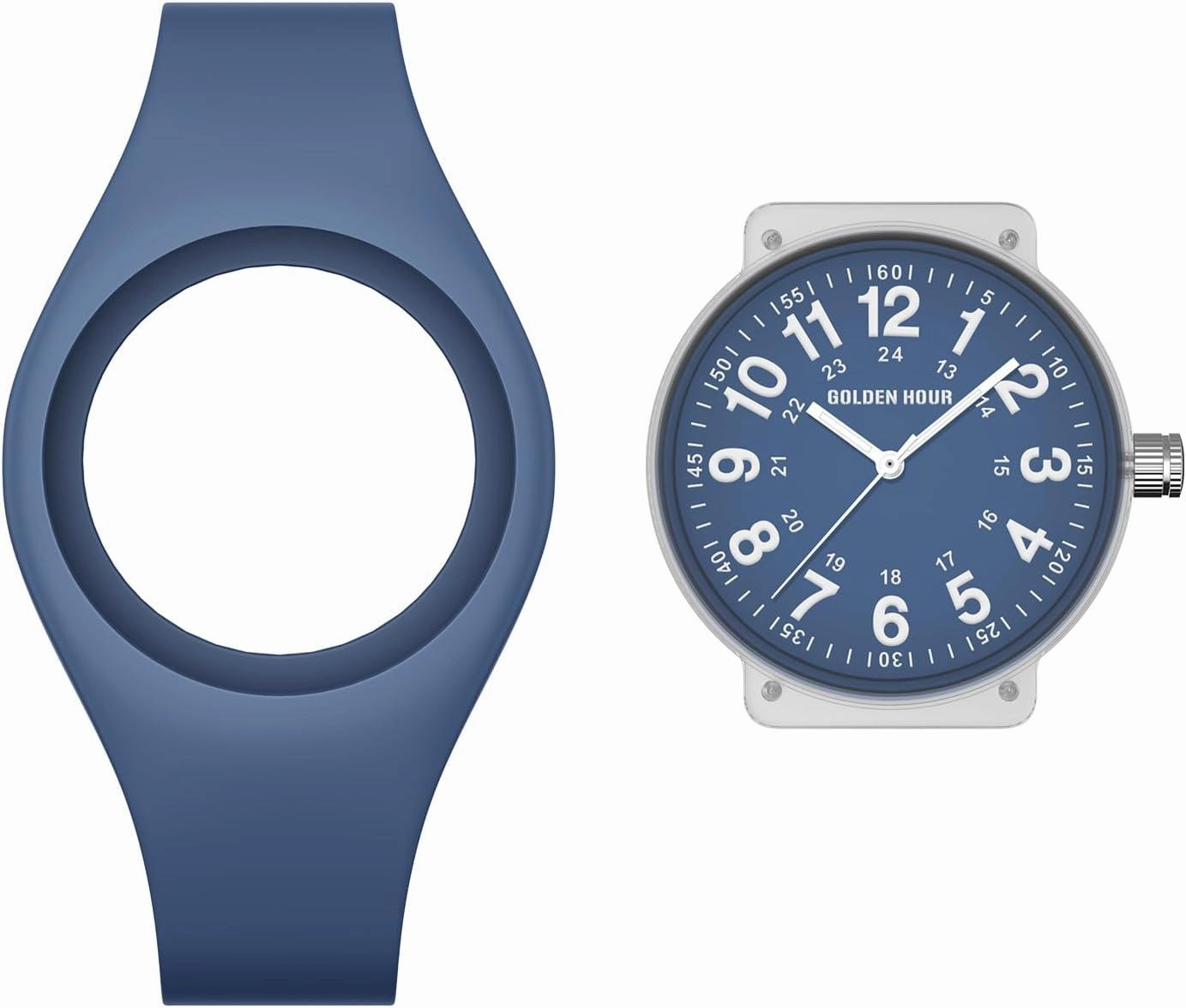 GOLDEN HOUR Waterproof Sports Analog Unisex Watches for Nurse Medical Professionals, Students - Military Time Glowing Easy to Read Dial, Jelly Silicone Strap
