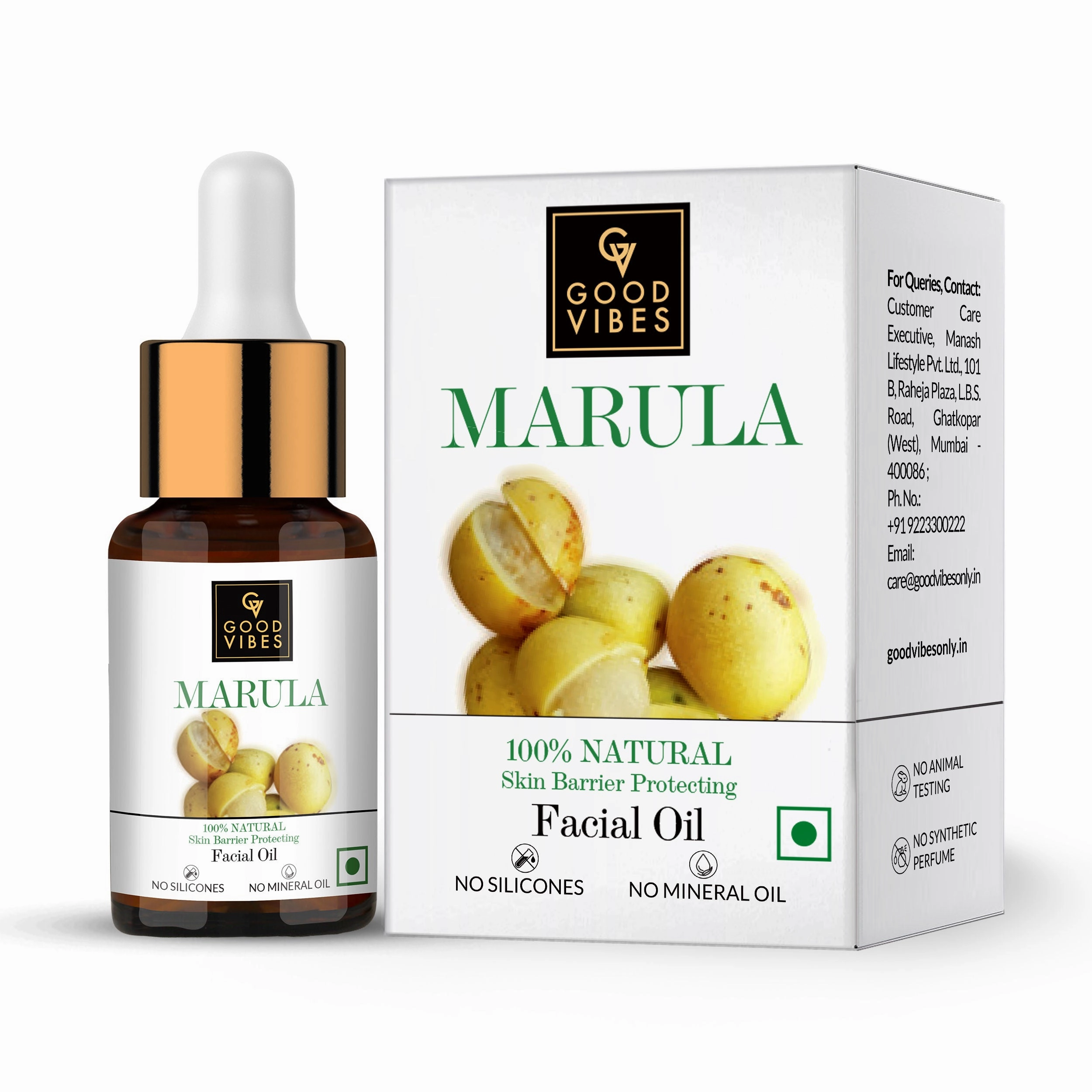 Good Vibes 100% Natural Marula Skin Barrier Protecting Facial Oil (10 ml)