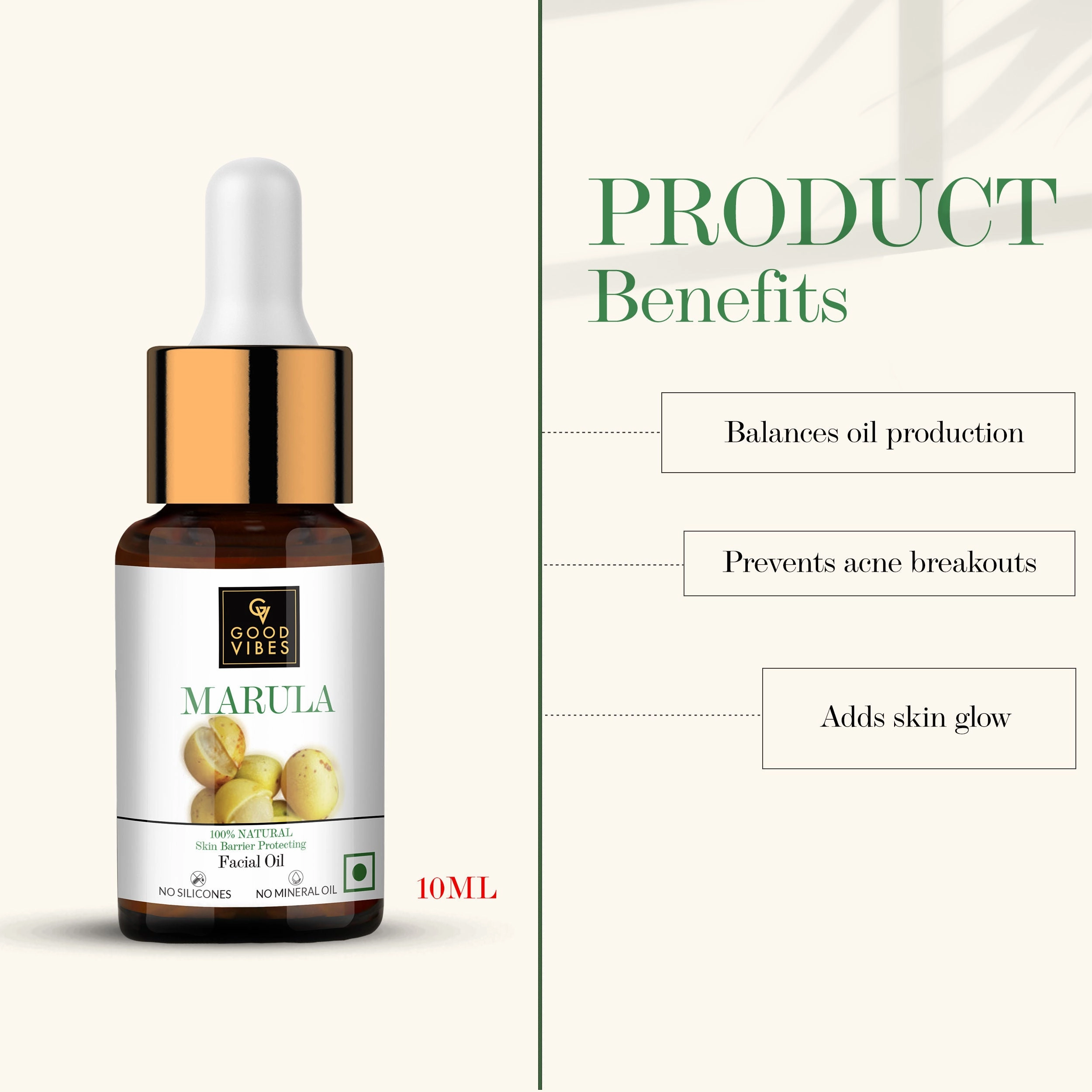 Good Vibes 100% Natural Marula Skin Barrier Protecting Facial Oil (10 ml)
