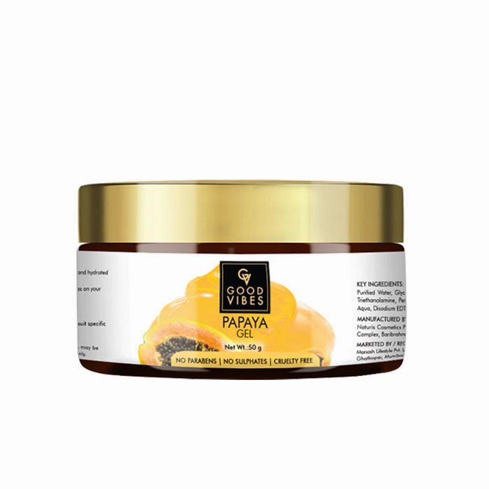 Good Vibes Papaya Gel | Nourishing, Hydrating, Antioxidants | With Orange | No Parabens, No Sulphates, No Mineral Oil, No Animal Testing (50 g)