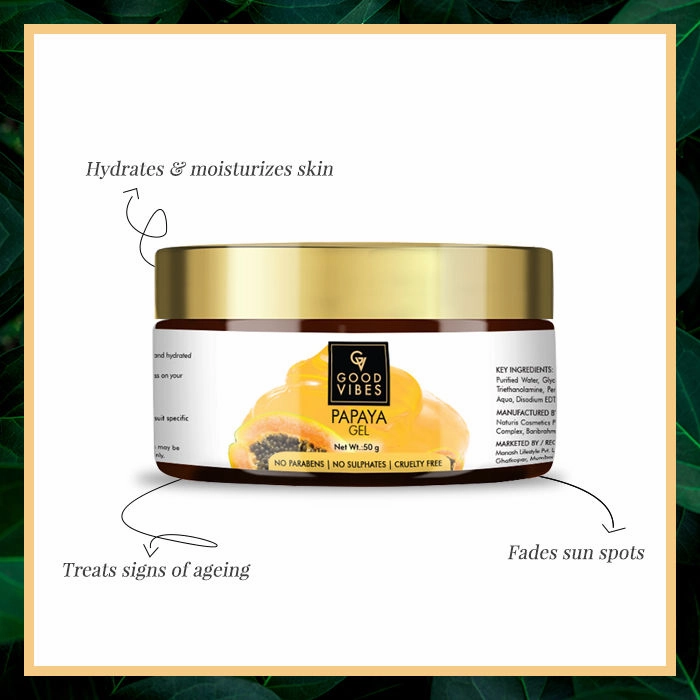 Good Vibes Papaya Gel | Nourishing, Hydrating, Antioxidants | With Orange | No Parabens, No Sulphates, No Mineral Oil, No Animal Testing (50 g)