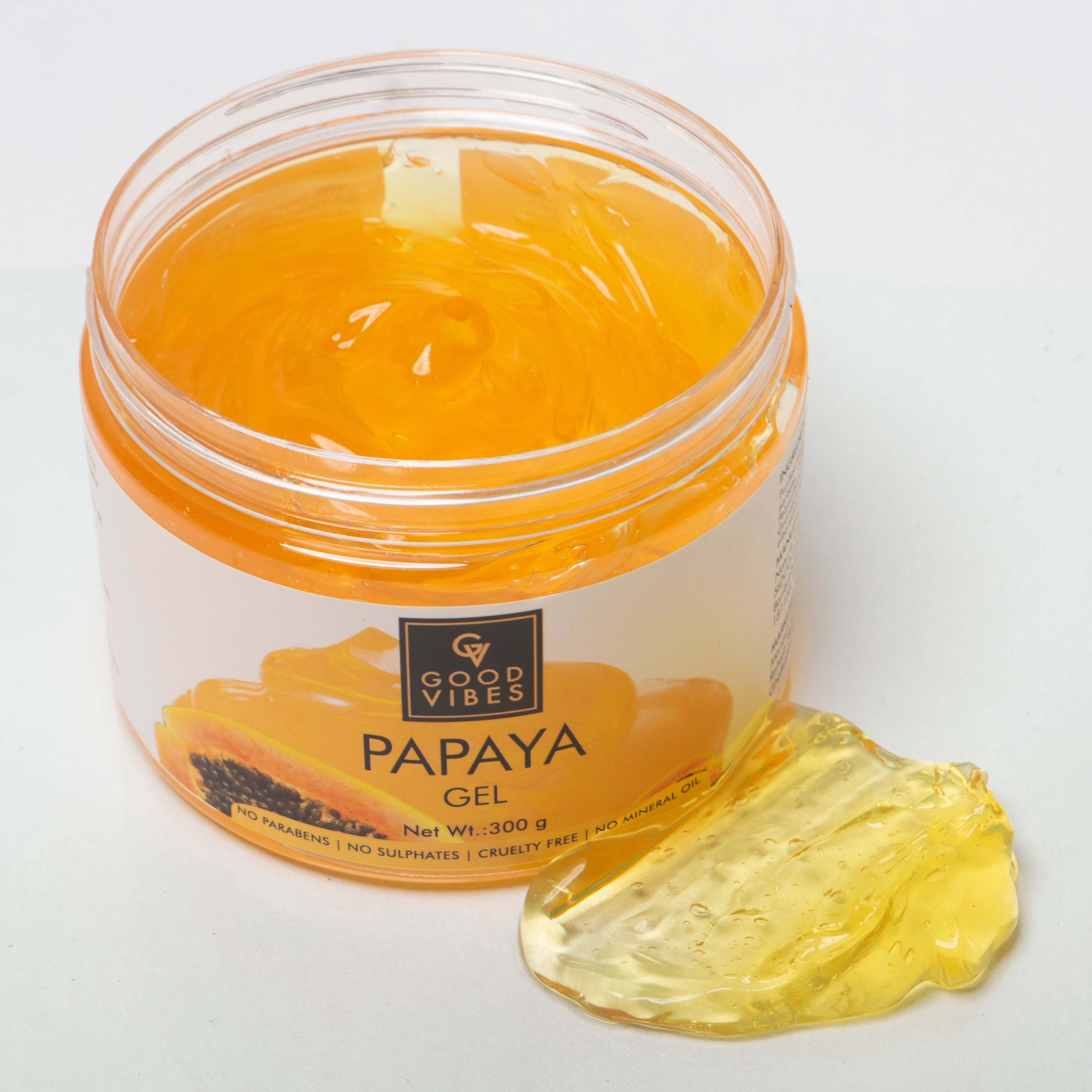 Good Vibes Papaya Gel | Nourishing, Hydrating, Antioxidants | With Orange | No Parabens, No Sulphates, No Mineral Oil, No Animal Testing (50 g)