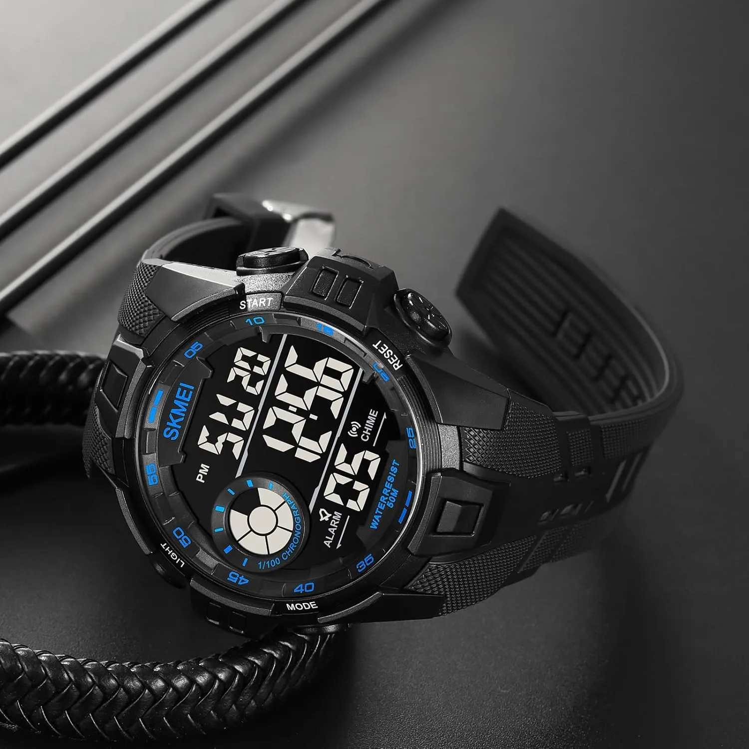Gosasa Men's Sports Watch Multi-Function Waterproof Digital Alarm Student Watch Luminous Electronic Watch