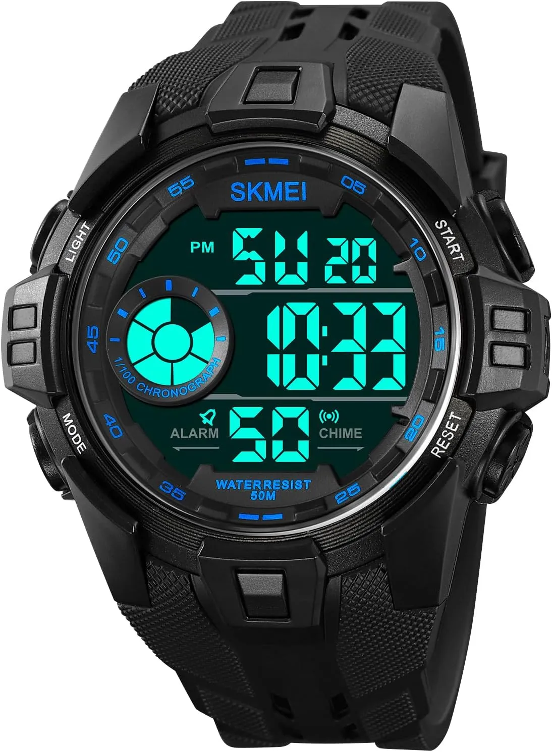 Gosasa Men's Sports Watch Multi-Function Waterproof Digital Alarm Student Watch Luminous Electronic Watch