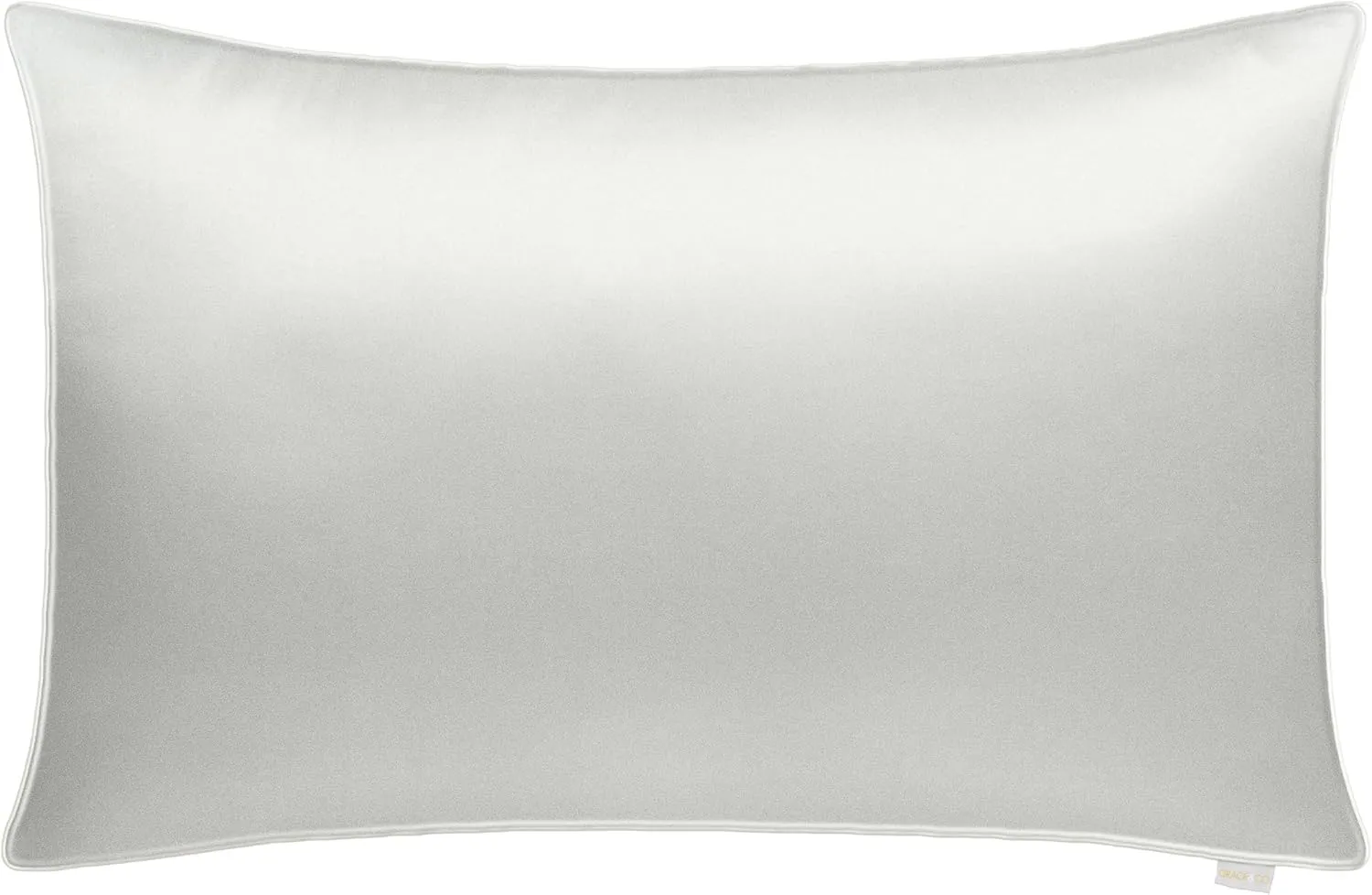 Grace & Company Silky Satin Pillowcase for Hair & Skin, Oeko-Tex Certified Satin Silk Pillowcase with Zipper - Ultra Smooth White Pillowcases Standard Size 20”x26” - Snow