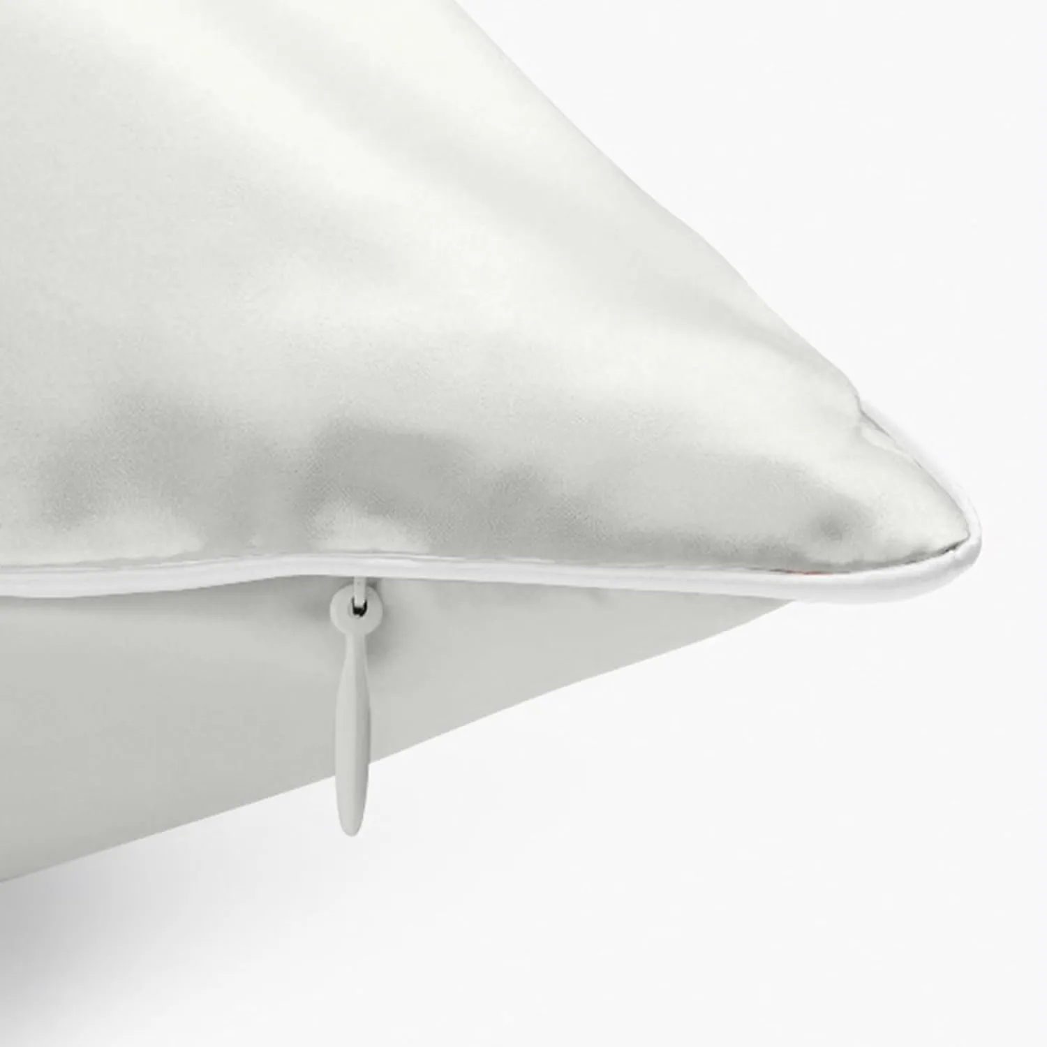 Grace & Company Silky Satin Pillowcase for Hair & Skin, Oeko-Tex Certified Satin Silk Pillowcase with Zipper - Ultra Smooth White Pillowcases Standard Size 20”x26” - Snow