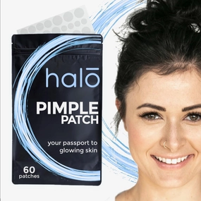 Halo Pimple Patch – Hydrocolloid Acne Patches for Face and Skin, Heal Zits and Blemishes with Invisible Spot Covering Stickers, 4 Sizes, with Salicylic Acid, Tea Tree and Calendula Oil (60 Count)