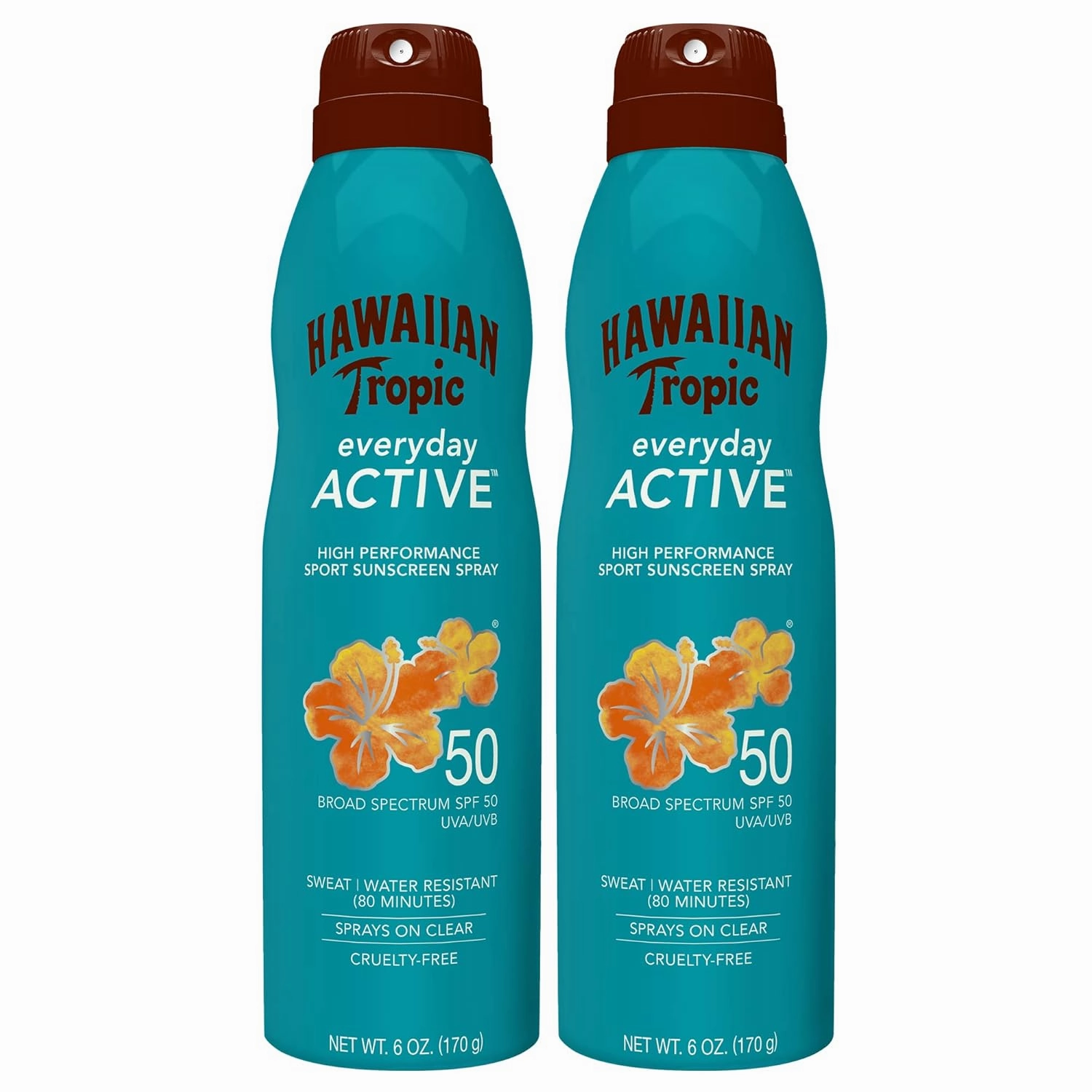 Hawaiian Tropic Sheer Touch Ultra Radiance Lotion Sunscreen SPF 50 & Everyday Active Spray Sunscreen SPF 50, 6oz | Hawaiian Tropic Sunscreen SPF 50, Sunblock, Oxybenzone No Sunscreen