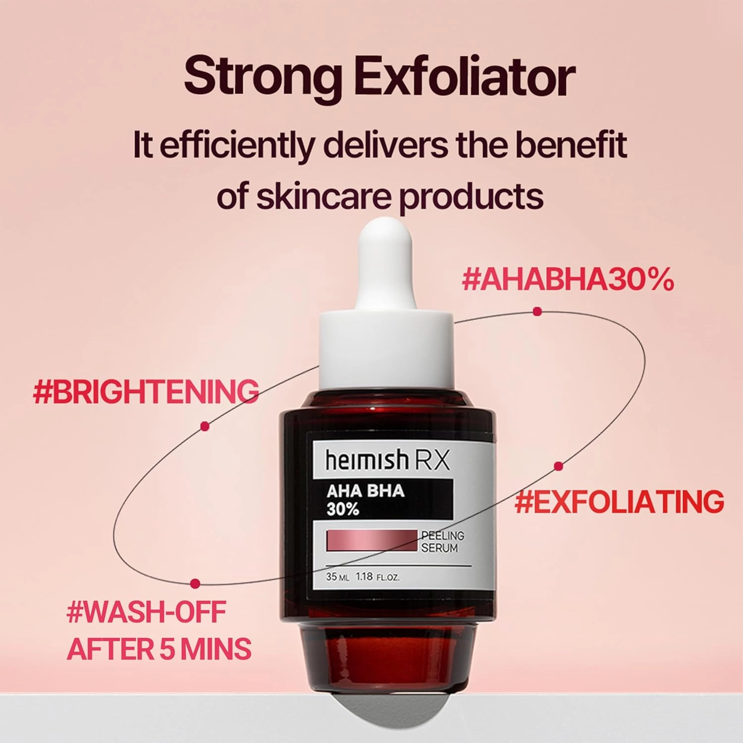HEIMISH RX AHA BHA 30% Peeling Serum - Wash-off Peeling Serum, Chemical Peel for Blackheads, Pore and Sebum, Gentle Face Exfoliant for Oily and Acne-prone skin, Korean Skincare, 35ml (1.18 fl. oz)