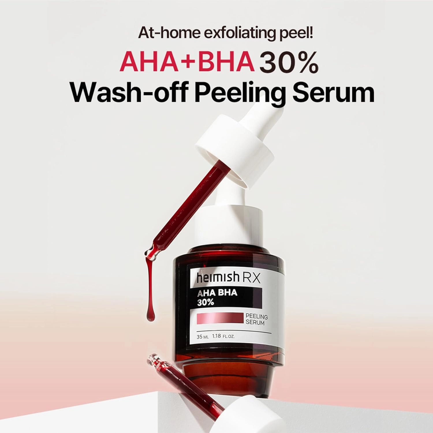 HEIMISH RX AHA BHA 30% Peeling Serum - Wash-off Peeling Serum, Chemical Peel for Blackheads, Pore and Sebum, Gentle Face Exfoliant for Oily and Acne-prone skin, Korean Skincare, 35ml (1.18 fl. oz)