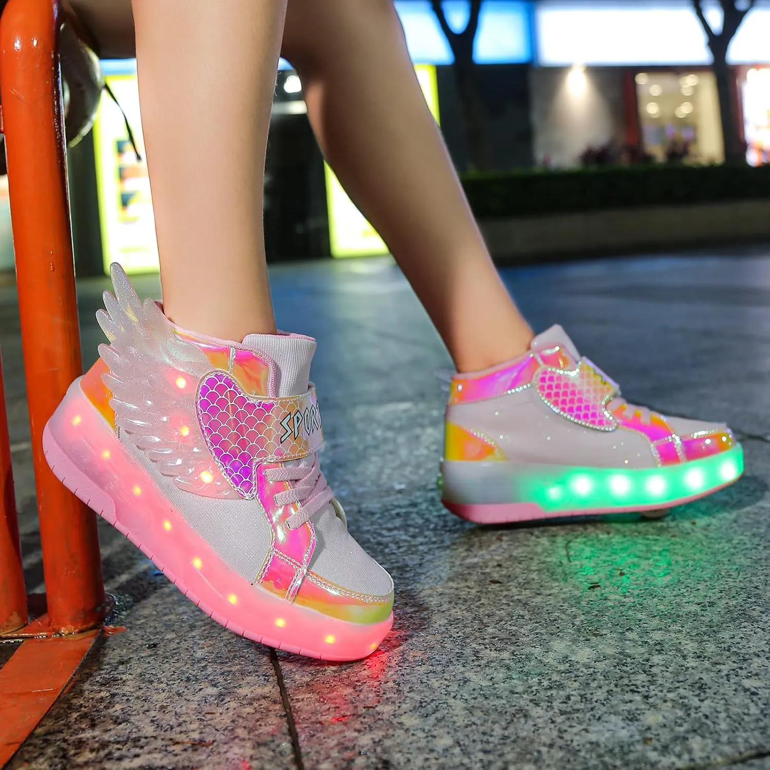 HHSTS Kids Shoes - New Upgraded with Wheels LED Light Color Shoes Shiny Roller Skates Skate Shoes Simple Kids Gifts Boys Girls The Best Gift for Party Birthday Christmas Day