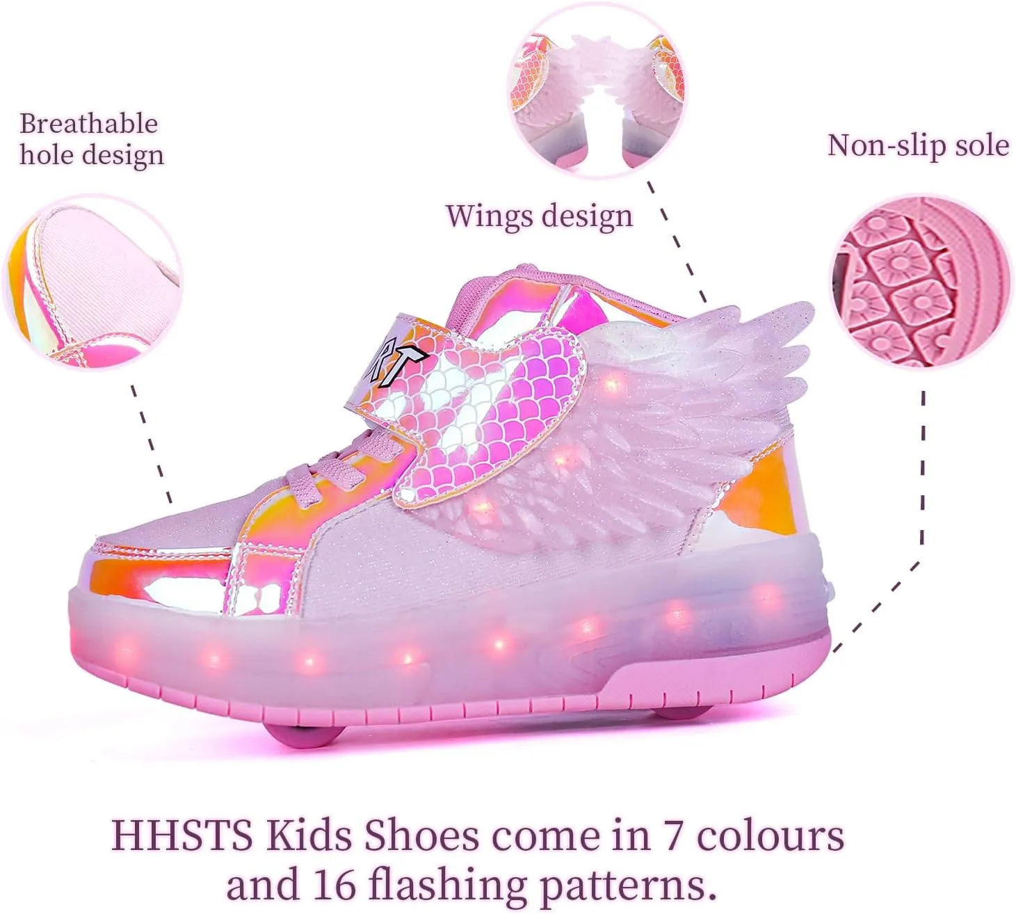 HHSTS Kids Shoes - New Upgraded with Wheels LED Light Color Shoes Shiny Roller Skates Skate Shoes Simple Kids Gifts Boys Girls The Best Gift for Party Birthday Christmas Day