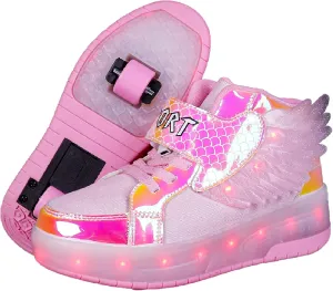 HHSTS Kids Shoes - New Upgraded with Wheels LED Light Color Shoes Shiny Roller Skates Skate Shoes Simple Kids Gifts Boys Girls The Best Gift for Party Birthday Christmas Day