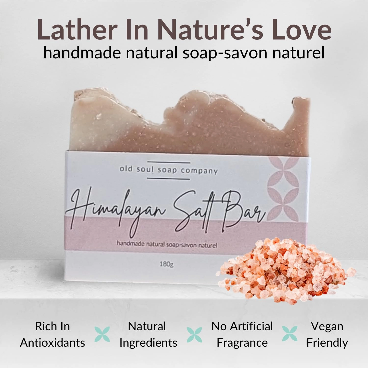Himalayan Salt Soap Collection Soap Bar – Skin Renewing, Vegan-Friendly with Lavender & Tea Tree Oil – Deep Cleansing & Nourishing for Glowing Skin – 5.8 oz Pack 4
