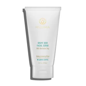 Hylunia Skincare Grape Seed Facial Scrub – Gentle Exfoliating Face Scrub with Ground Grape Seed, Bentonite Clay, and Alpha Hydroxy Acid for smooth, glowing skin and refined pores, 5.1oz ​