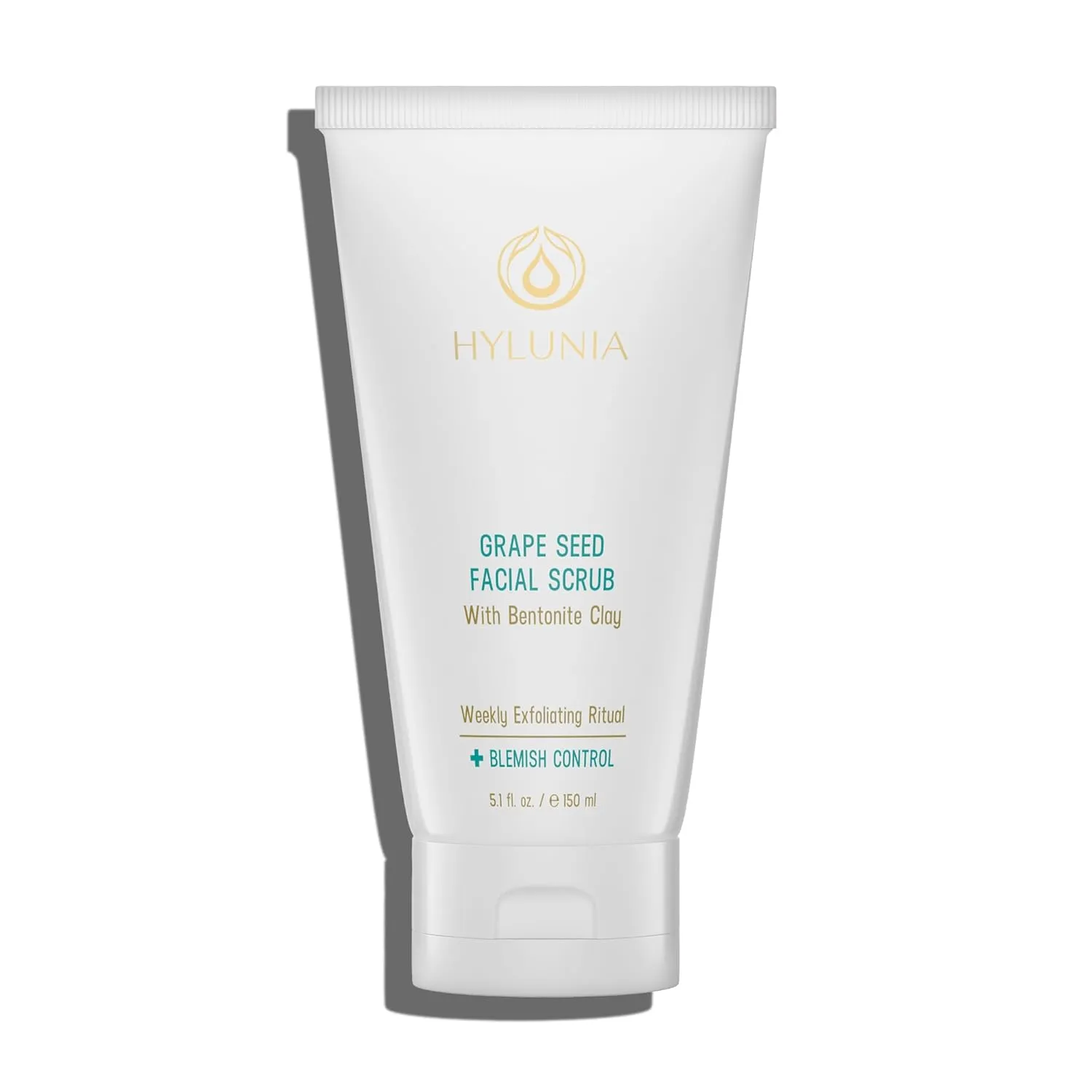 Hylunia Skincare Grape Seed Facial Scrub – Gentle Exfoliating Face Scrub with Ground Grape Seed, Bentonite Clay, and Alpha Hydroxy Acid for smooth, glowing skin and refined pores, 5.1oz ​