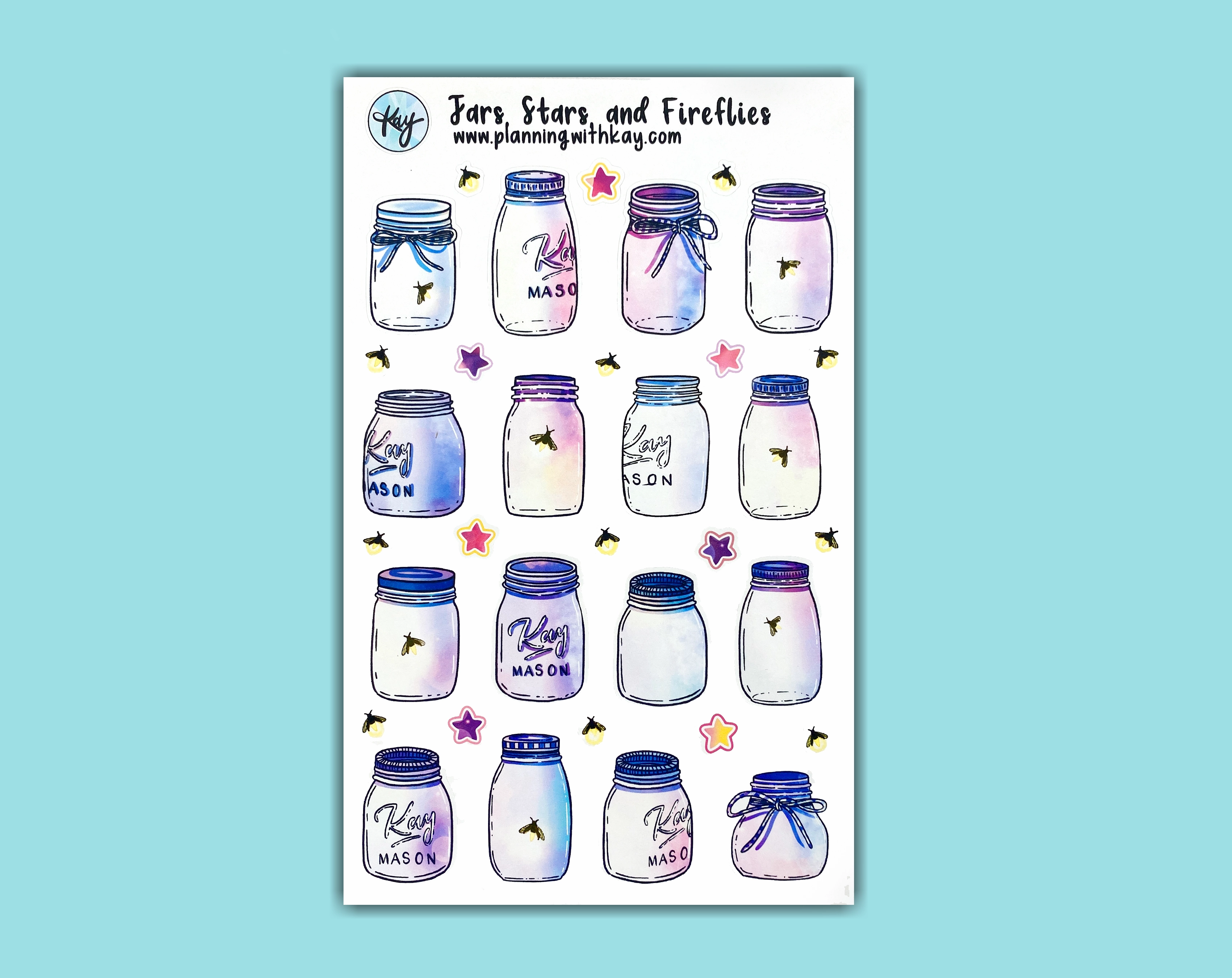 Jars, Stars, and Fireflies (2 color options!)