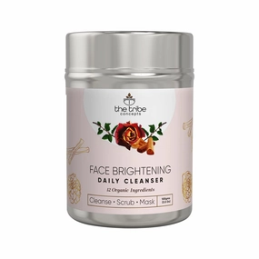 Jesica Face Brightening Daily Cleanser, 3-In-1 Cleanser, Scrub & Mask, Instant Brightening Glow And Tan Removal, For All Skin Type, 100% Chemical Free & Natural - 100 Gm (Tin Packing)