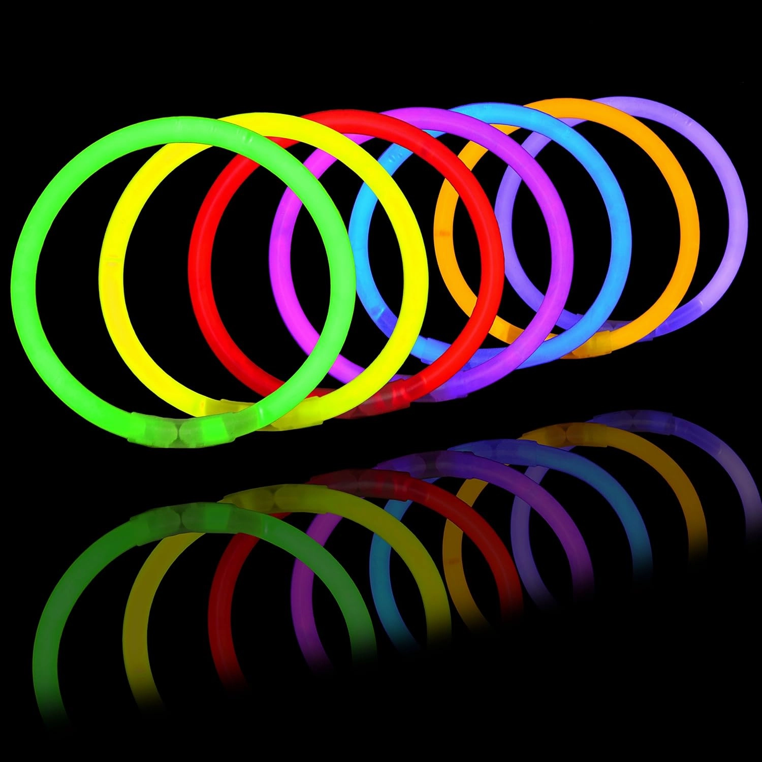 JOYIN 400 Pcs 8" Glowsticks, Bracelets Necklaces, Glow in the Dark Party Favors, Easter, Christmas, Halloween Supplies Pack, Football Party Supplies