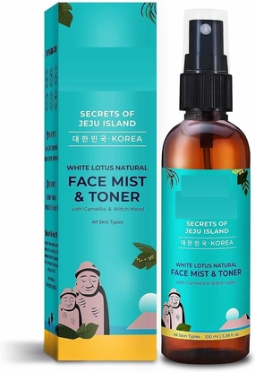 Korean Beauty White Lotus Refreshing Face Mist & Toner for Glowing Skin Alcohol-Free Mist & Toner for Open pores Tightening Women & Men - 100 ml