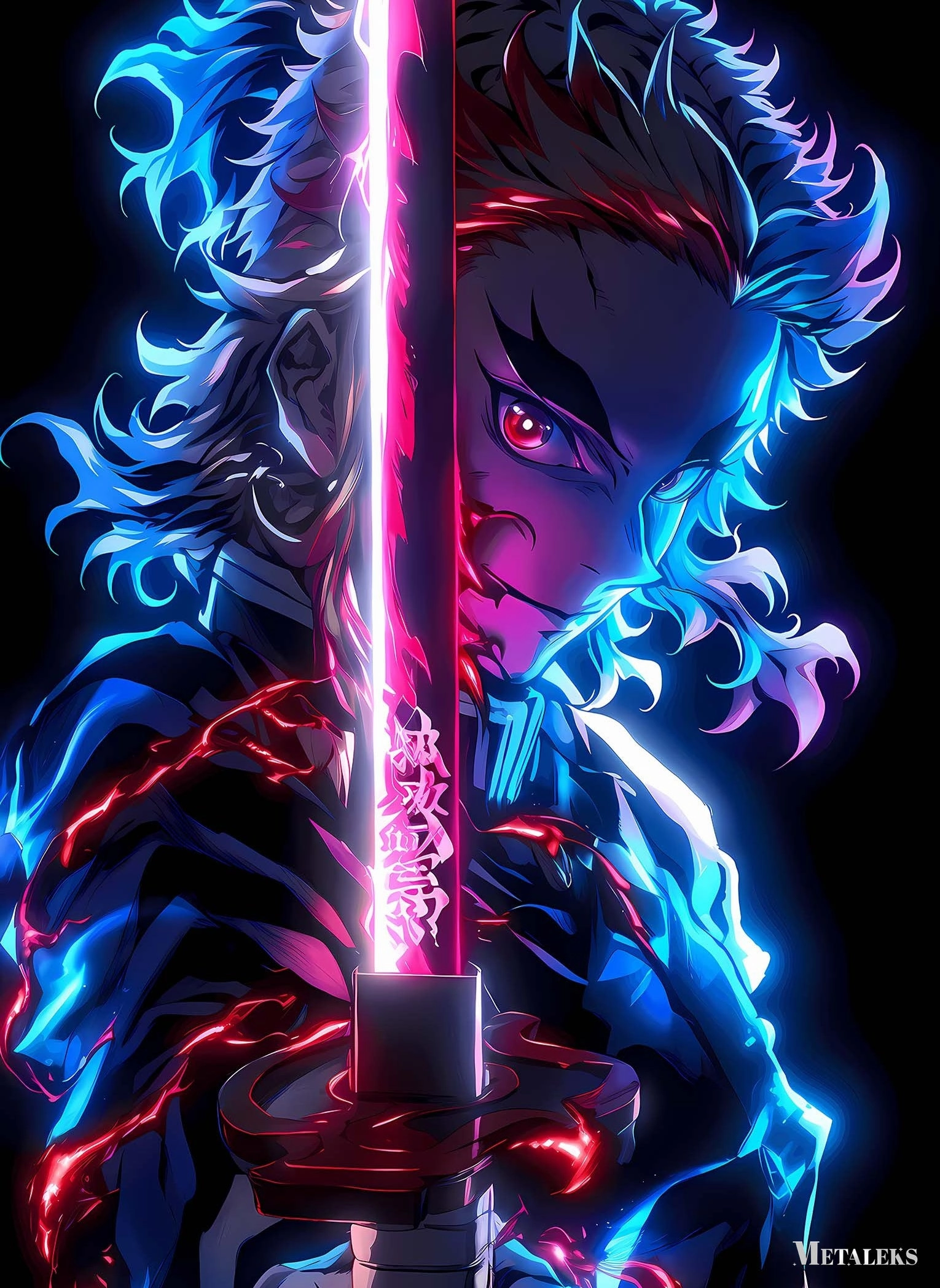 Kyojuro Rengoku neon art