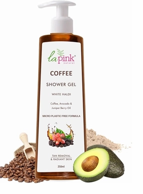 L.a. Pink. Coffee Shower Gel,Tan-Removal, 250ml Body Wash with Coffee, Avocado & Juniper Berry Oil, Deep Cleansing