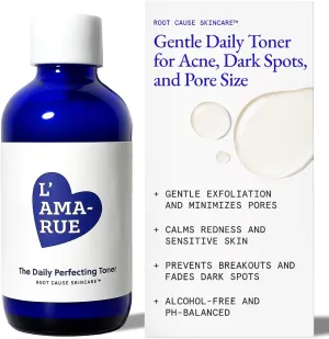 L'AMARUE Daily Perfecting Toner – 4 fl oz | Alcohol-Free, 98.9% Natural Facial Toner for Sensitive, Oily, Dry & Combination Skin | Hydrating, Exfoliating, Pore-Refining, Anti-Aging Formula