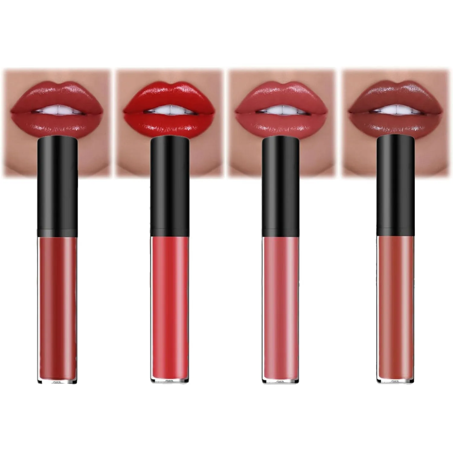 Lassi Lips Staining Lip Oil, Lassi Lips Staining Long Sweet Lasting Lips Oil, Long-Lasting Moisturizing, Smooth Application, Llong-lasting Color (Set-C 4Pcs)