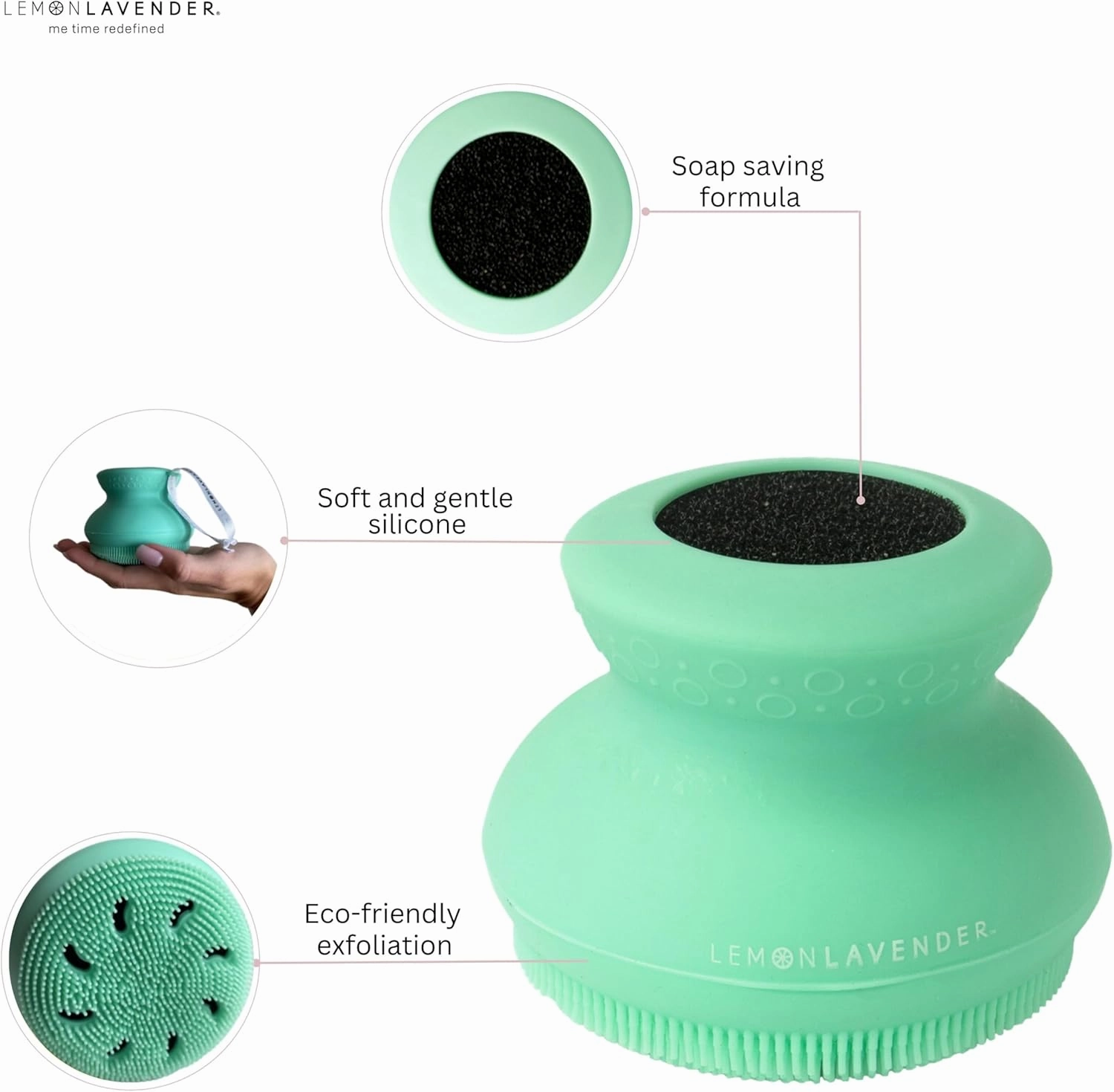 Lather Me Up in-Shower Silicone Brush Scrubber - Pack of 2 - Blue & Green