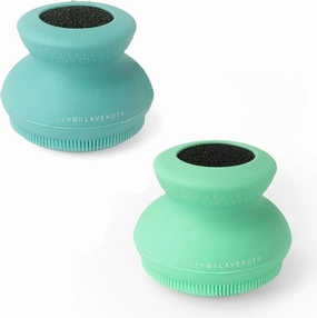 Lather Me Up in-Shower Silicone Brush Scrubber - Pack of 2 - Blue & Green