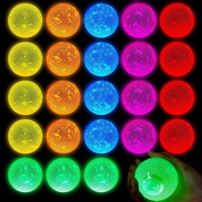 Lewtemi 36 Pcs Glow in The Dark Balls Bulk Lighted Glowing Bouncy Rubber Stick Balls Supplies for Carnival Valentine Birthday Goodie Bag Fillers