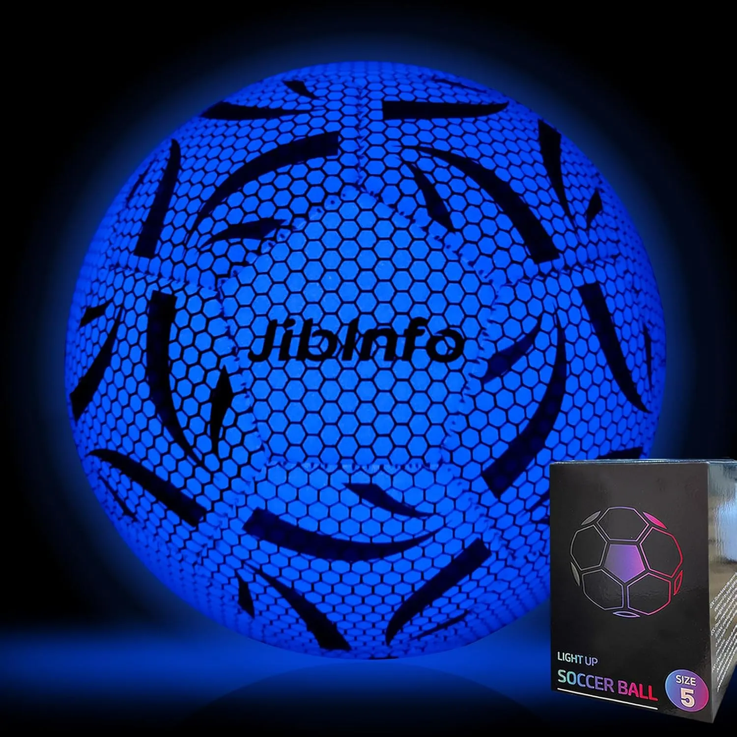Light Up Soccer Ball Size 5, Glow in The Dark Soccer Ball Luminous Soccer Balls for Day&Night Games and Training Gifts for Men Youth and Adult Night Games