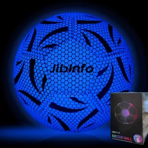 Light Up Soccer Ball Size 5, Glow in The Dark Soccer Ball Luminous Soccer Balls for Day&Night Games and Training Gifts for Men Youth and Adult Night Games