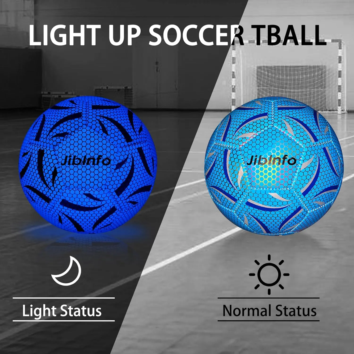 Light Up Soccer Ball Size 5, Glow in The Dark Soccer Ball Luminous Soccer Balls for Day&Night Games and Training Gifts for Men Youth and Adult Night Games