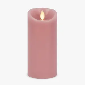 Luminara Blooming Mauve Garden Pillar Candles - Flameless Real-Flame Nature-Inspired Battery Operated LED Decor - Spring Summer Collection - 3" x 6.5"