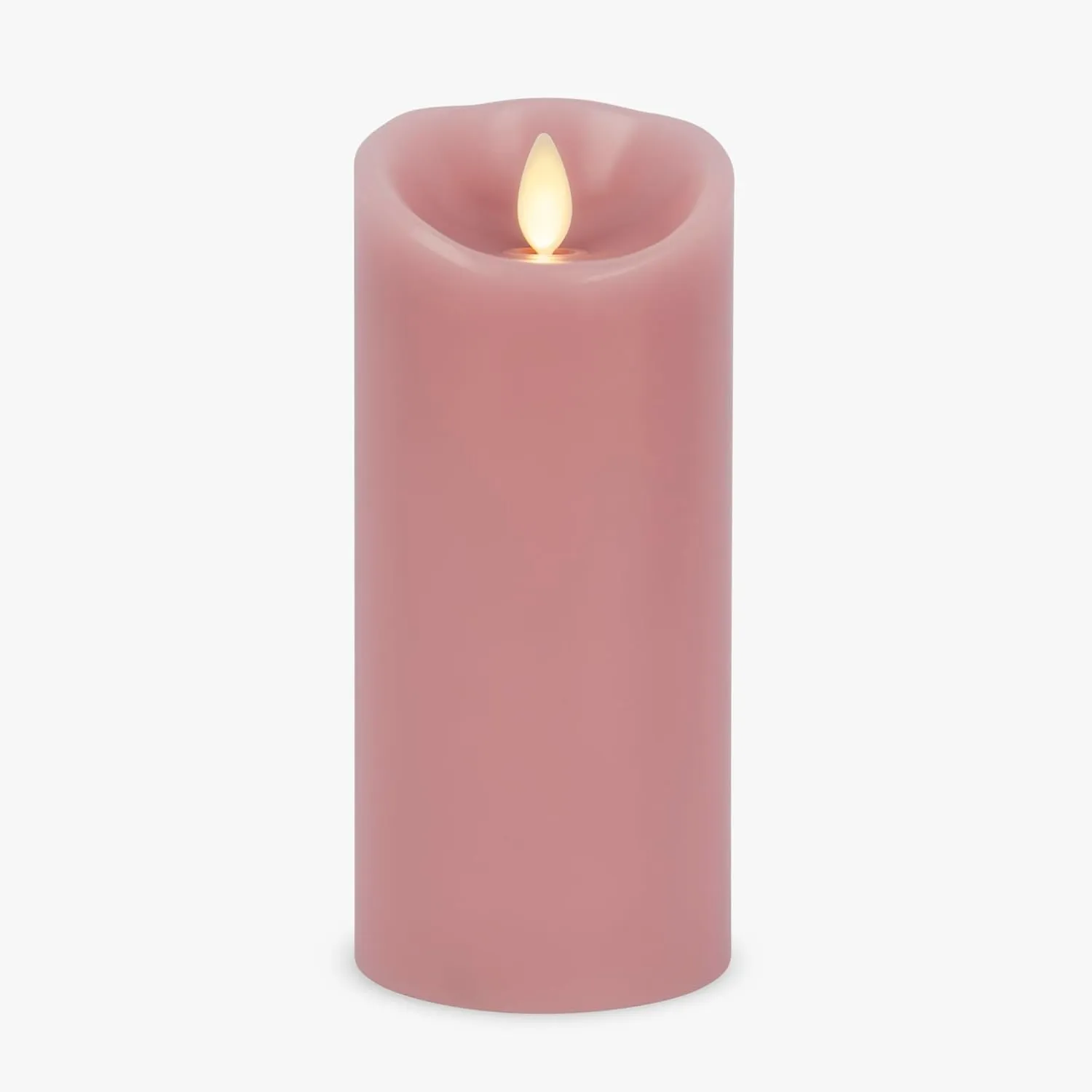 Luminara Blooming Mauve Garden Pillar Candles - Flameless Real-Flame Nature-Inspired Battery Operated LED Decor - Spring Summer Collection - 3" x 6.5"