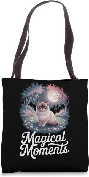 Magical Moments Cats Under Moonlit Night Tote Bag