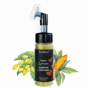 MAHANT Neem Turmeric Clarifying Face Wash Oily, Prone, Glowing Skin, Cleanses Pores, Moisturises, Reduces Scars, Suits All Skin Types, Sulfate Free, Paraben Free, Vegan, 150ml