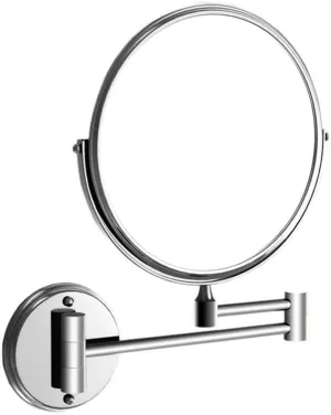 Makeup Mirror Wall-Mounted Makeup Mirror Retractable Folding Bathroom Wall-Mounted Mirror Makeup Magnifying Glass Without Punching Lighted Makeup Mirror(B)