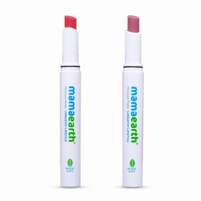Mamaearth Moisture Matte Longstay Lipstick Duo - 07 Raspberry Scarlet & 08 Pink Tulip