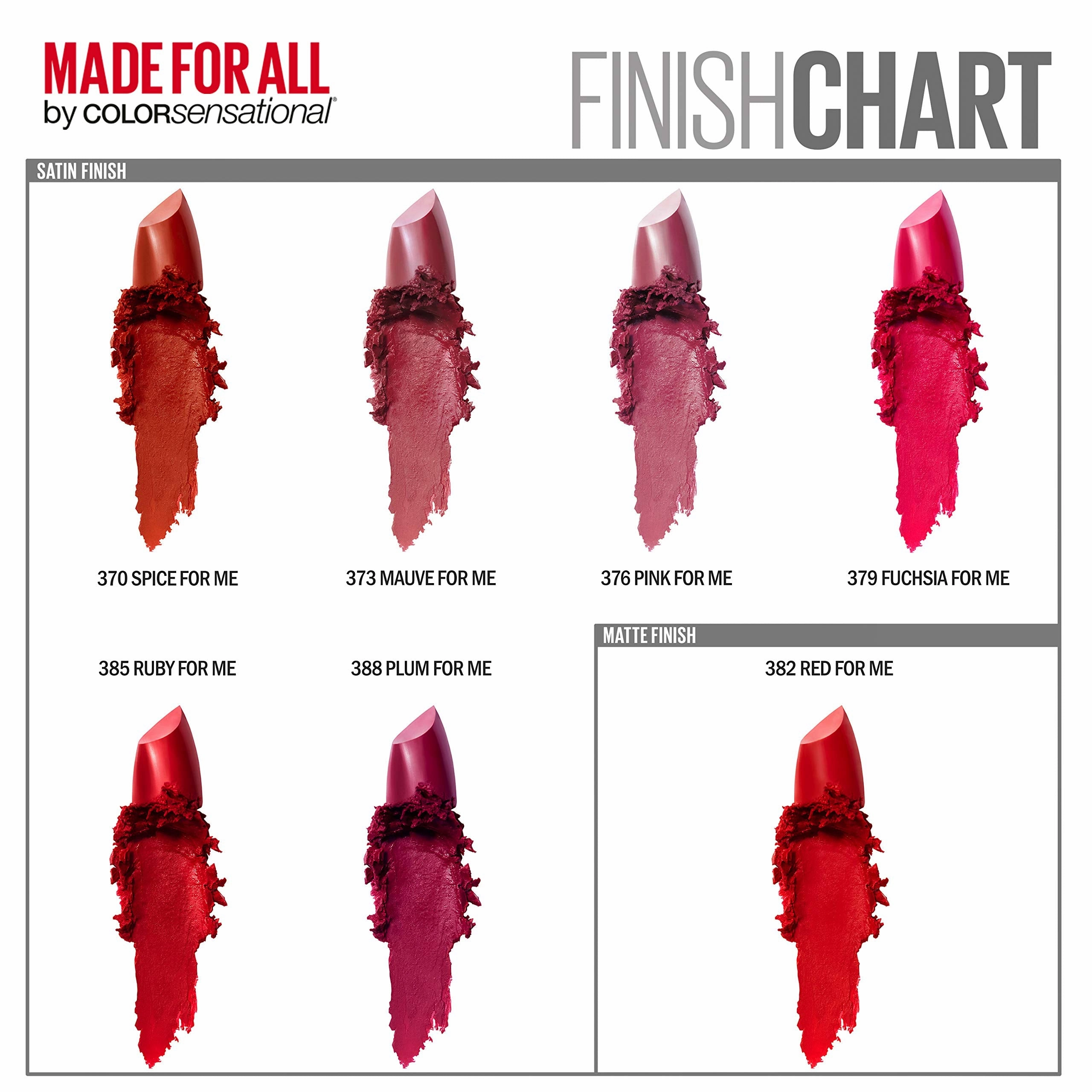 Maybelline New York Color Sensational Made for All Lipstick, Satin Purple Lipstick, 388 PLUM FOR ME, 1 Count