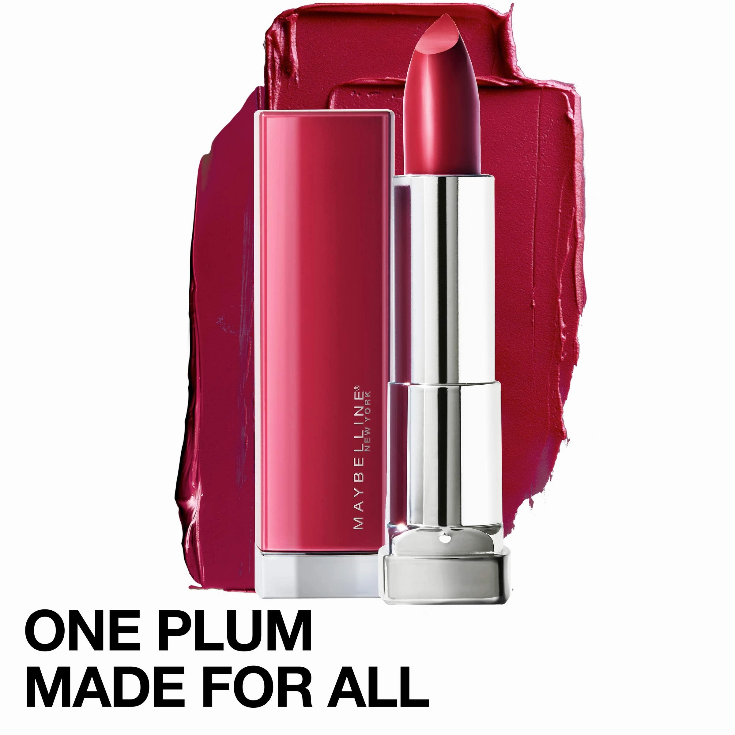 Maybelline New York Color Sensational Made for All Lipstick, Satin Purple Lipstick, 388 PLUM FOR ME, 1 Count