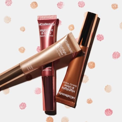 MCoBeauty Highlight & Glow Beauty Wand, Champagne Glow, Luminous Highlight for Radiance Skin, Vegan, Cruelty Free Cosmetics